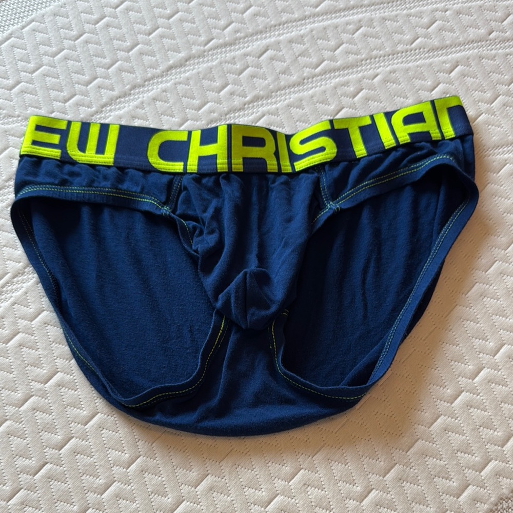 Andrew Christian Men's Blue Pouch Briefs